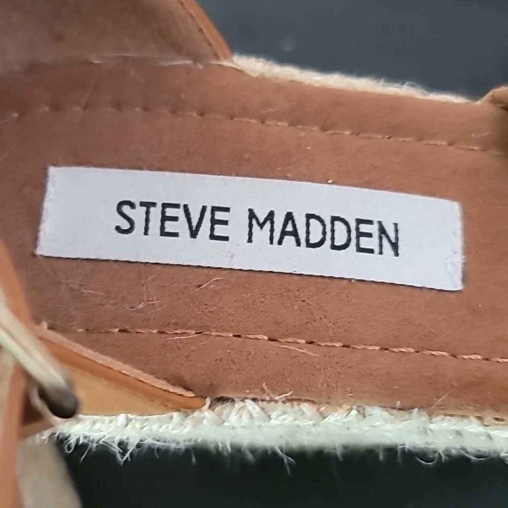 Steve Madden Espadrilles Platform Wedge Heel Sandals SZ 9